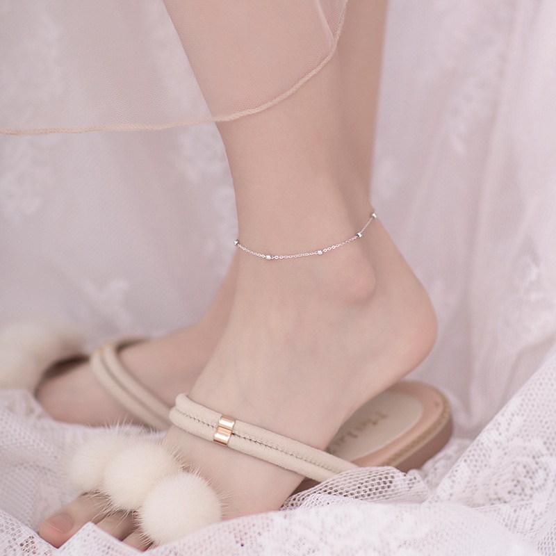 Vòng chân đính cườm nhỏ đơn giản và thanh lịch của phụ nữ