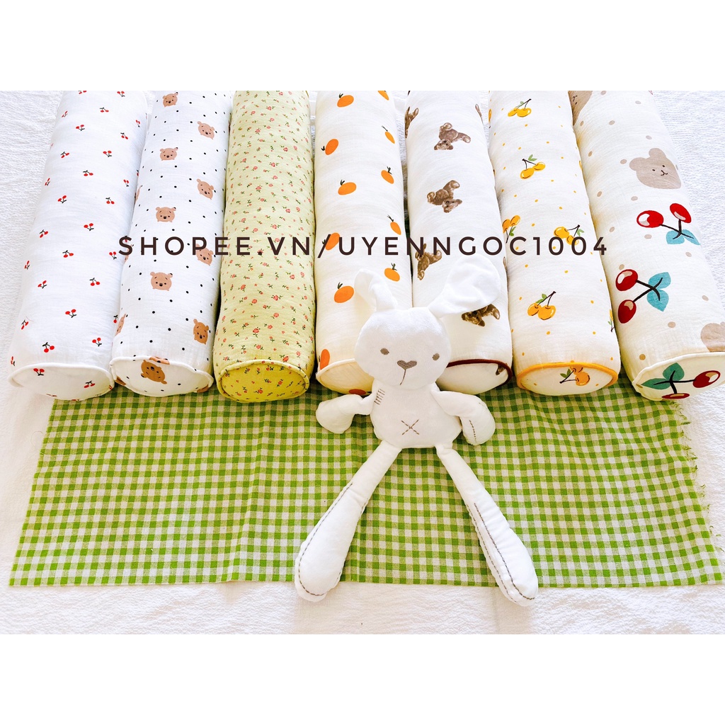Gối ôm sơ sinh cho bé chất liệu xô Muslin cao cấp