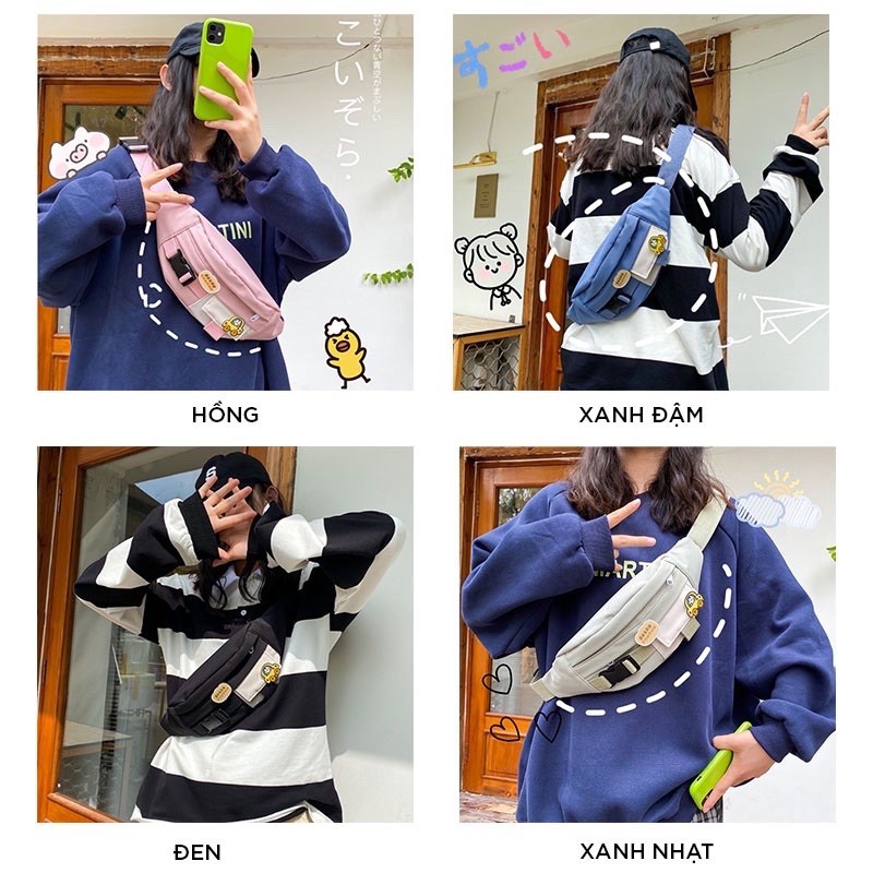 Túi Bao Tử Đeo Chéo Chất Chống Thấm Đi Chơi Sticker Fomfom | BigBuy360 - bigbuy360.vn