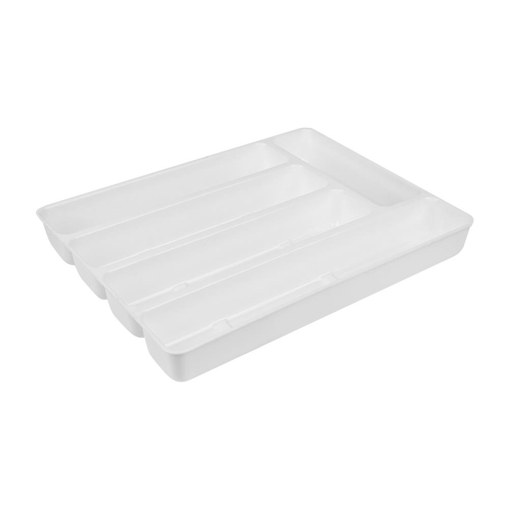 Homebase JCJ Khay đựng dao nĩa dụng cụ ăn 5 ngăn bằng nhựa 2402 Thái Lan W26xD34.5xH4.5 Cm màu trắng