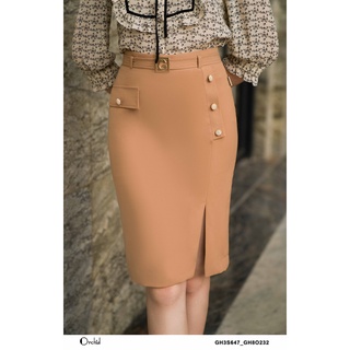 Chân váy tiwll silk dáng ôm xẻ tà kèm đai sang trong Orchid GH8O232