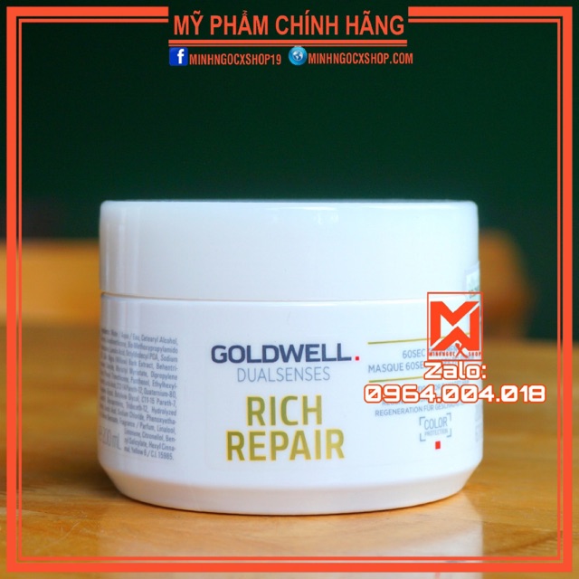 Dầu hấp phục hồi hư tổn 60S GOLDWELL DUALSENSES RICH REPAIR 200ml chính hãng