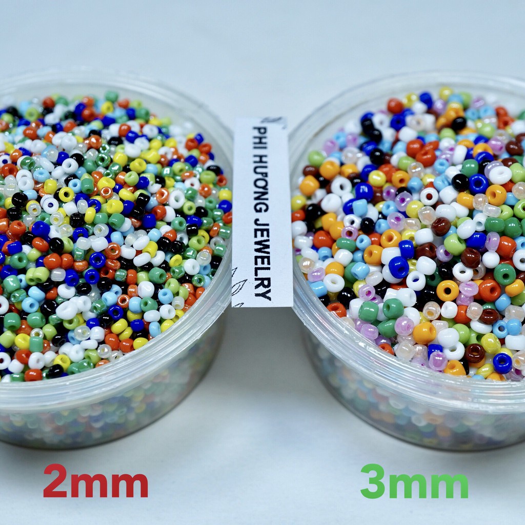 Gói 25Gr - 50Gr Hạt Cườm Tấm 2Mm, 3Mm, 4Mm Mix Nhiều Màu