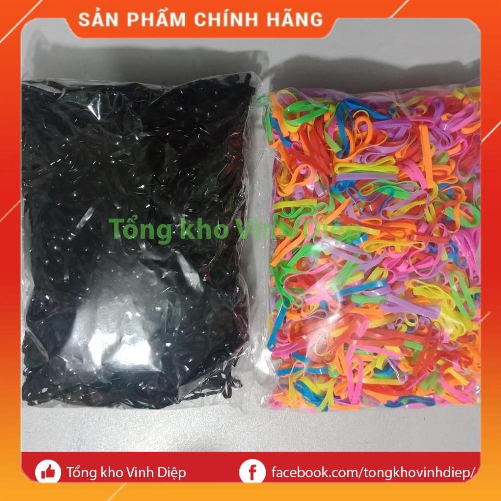 Gói 100g Chun buộc tóc đen, nhiều màu