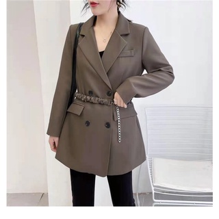 Áo khoác blazer nữ phom chuẩn kèm đai eo sang trọng - bla22010