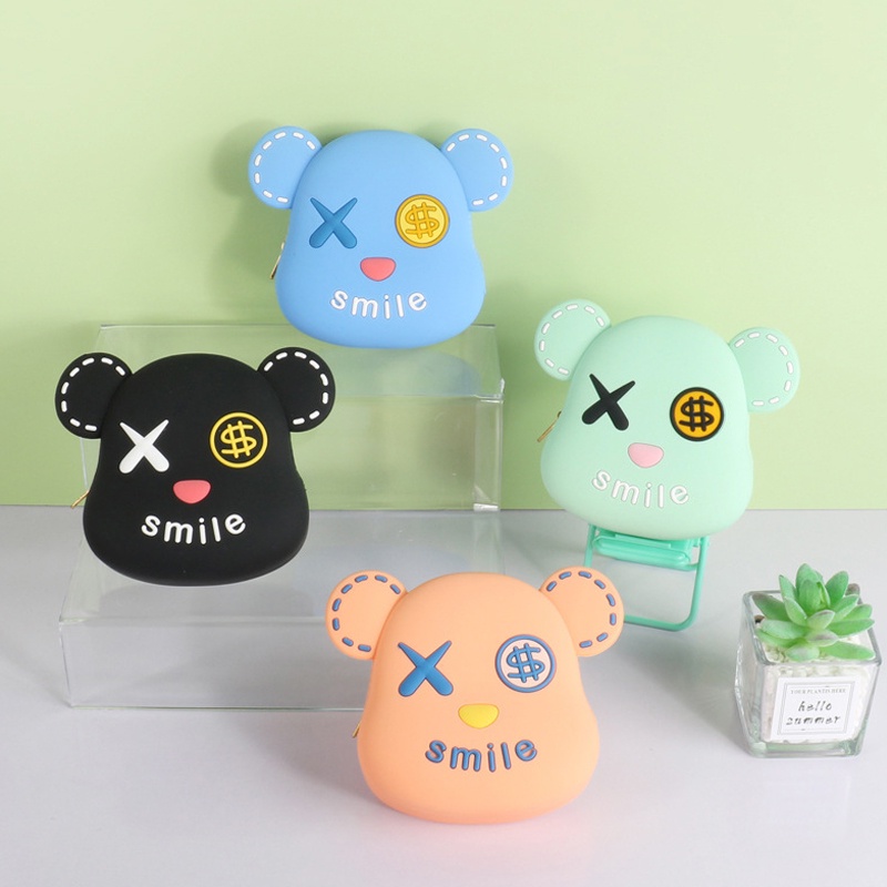 Túi đeo chéo silicon cho bé hình thỏ, hình gấu xinh xắn phong cách Hàn Quốc