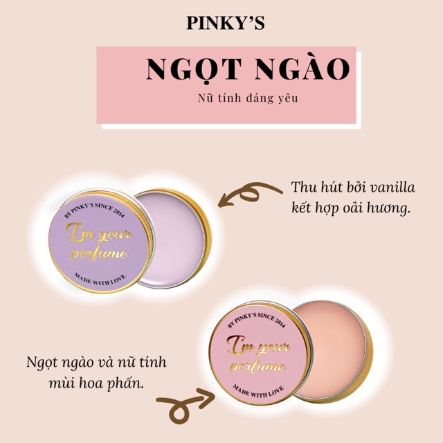 Nước Hoa Khô PINKY’S (2 hũ) - Nước hoa dạng sáp thơm bỏ túi