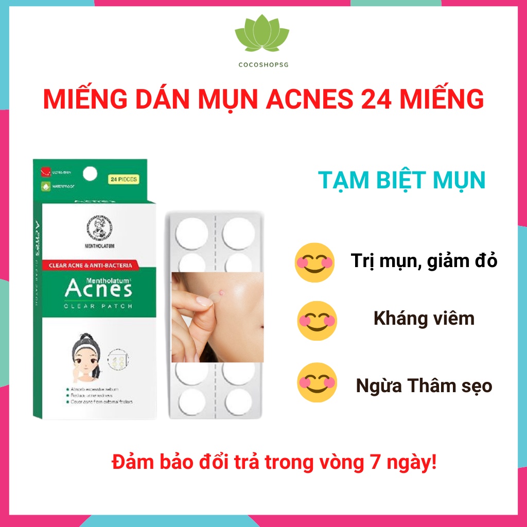 Hộp 24 miếng dán mụn Acnes Clear Patch - ngừa thâm mụn hiệu quả