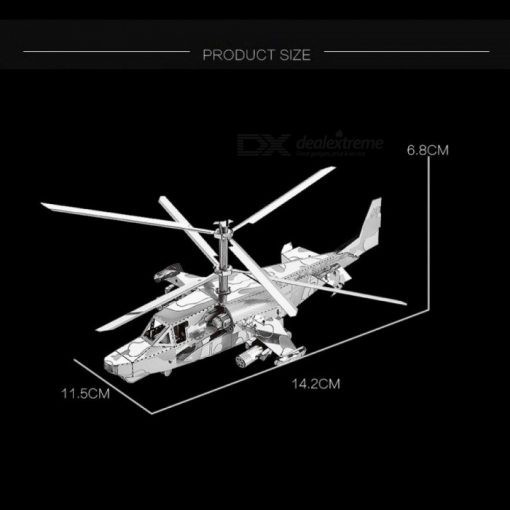 Mô Hình Lắp Ghép 3D Kim Loại Tự Ráp Máy Bay Trực Thăng Tấn Công Kamov Ka-50 - Chưa Lắp