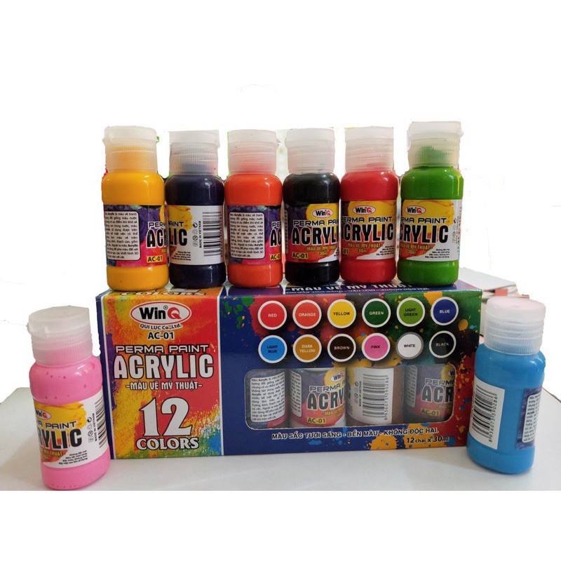 Màu Acrylic WinQ AC-01 - 12 Màu (30 ml )