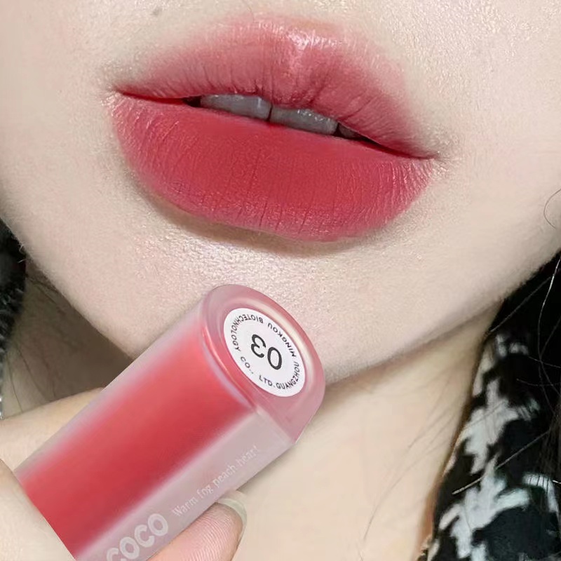 Abpopa Màu Hồng COCO® Son Môi Cho Màu Nhung Lì Kháng Nước Lâu Trôi Không Phai Và Dưỡng Ẩm Môi
