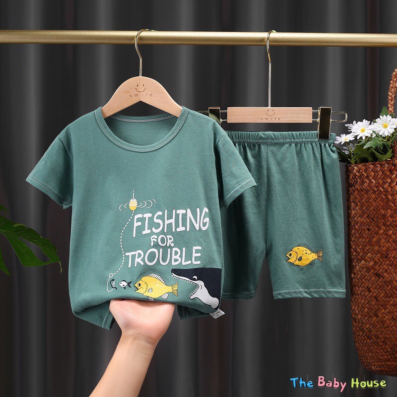 Bộ Quần Áo Cho Bé  𝐅𝐑𝐄𝐄𝐒𝐇𝐈𝐏 Bộ Quần Áo Thun Cotton Thoải Mái Cho Bé