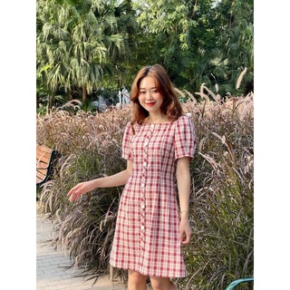 Váy kẻ dáng bảy mảnh