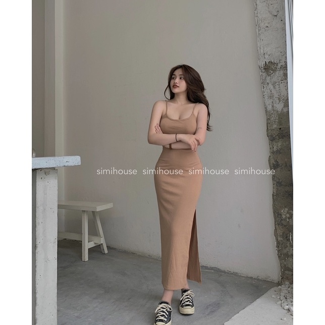 VÁY BODY HAI DÂY XẺ TÀ / ĐẦM BODY THẮT DÂY thun borip