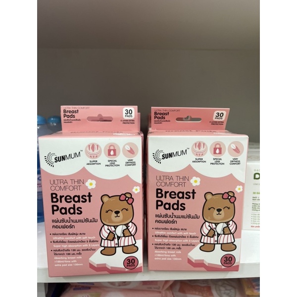 Miếng lót thấm sữa Sunmom Thái Lan hộp 30 miếng an toàn tiện lợi thấm hút tốt cho mẹ Beehouse