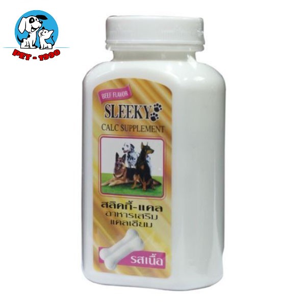 Viên Canxi Thái Sleeky - Viên Nhai Bổ Sung Canxi Cho Răng Và Xương Khớp Cho Chó Mèo Vị Bò, Gà