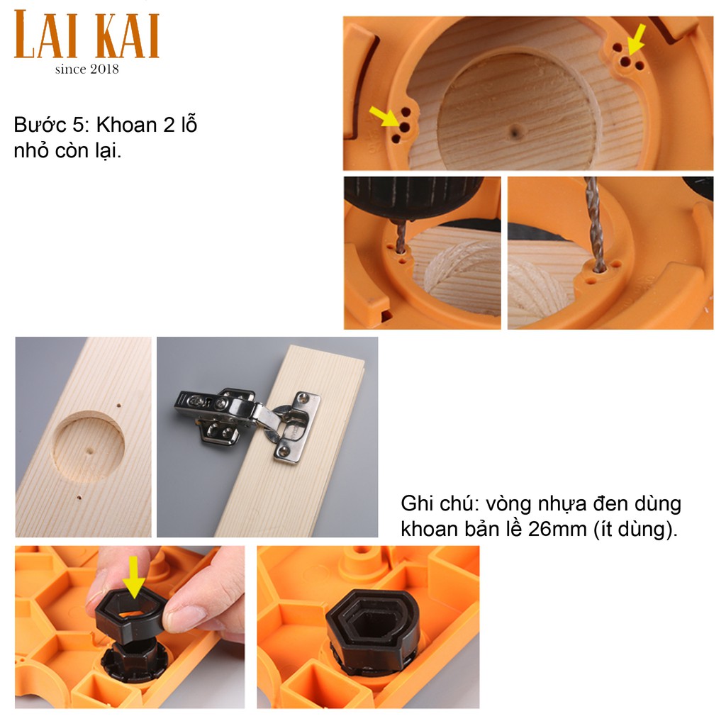 Cữ khoan bản lề bật