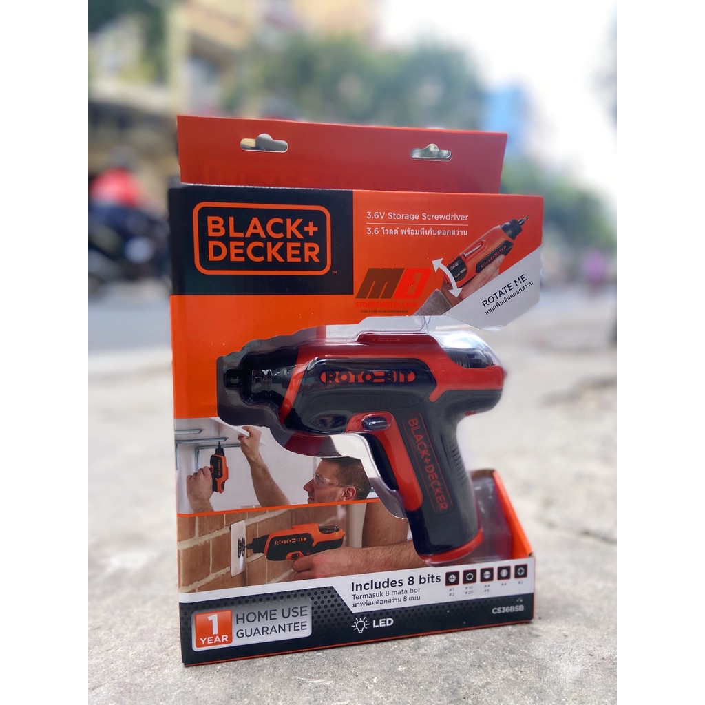 Máy vặn vít điện tử dùng pin 3.6V Black &amp; Deker CS36BSB (Chính hãng, bảo hành 1 năm)
