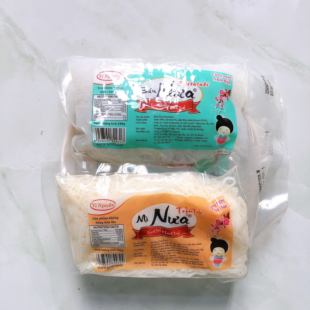 Bún nưa Mì nưa Phở Nưa Miến nưa Vị Nguyên Keto, Das, eatclean không calo, không tinh bột (240g)