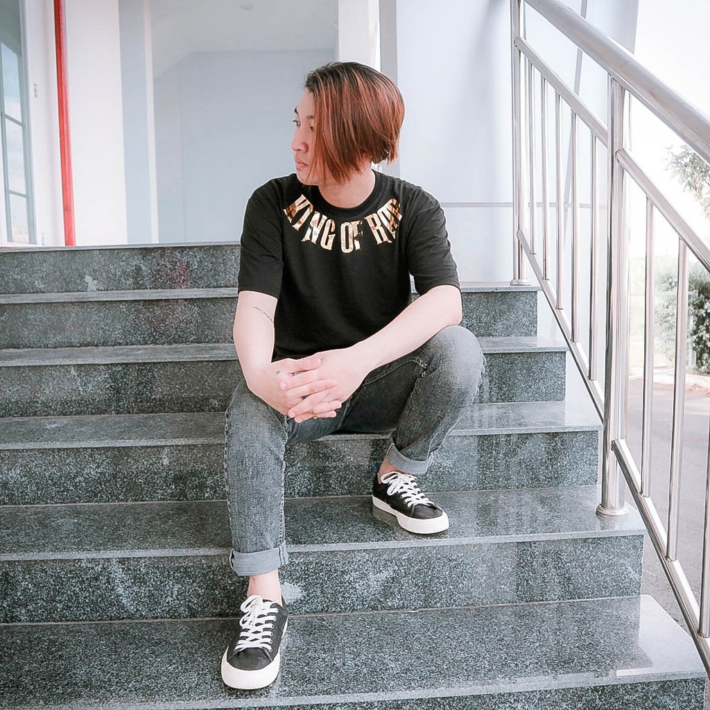 Áo thun Tay Lỡ Nam Nữ nhũ vàng Kingofrap