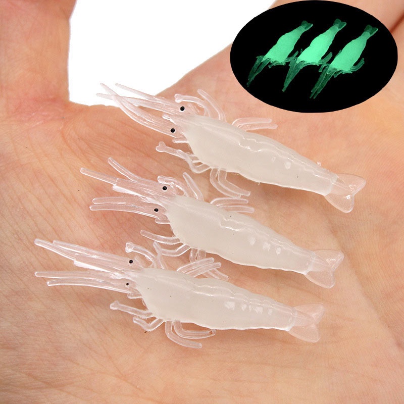 10 Mồi Tôm Giả Câu Cá Bằng Silicone Mềm 1.3g / 5cm