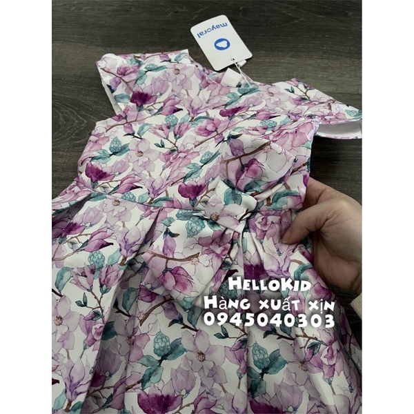 V50 - Váy hoa tím MOR nơ eo sang chảnh