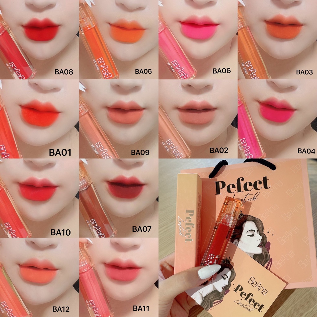 Son BeAna Cao Cấp Full Màu - Son Kem Siêu Lì Không Chì Mềm Môi Công Nghệ Mới Nhất