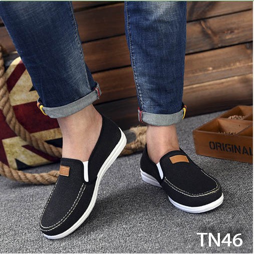 [ GIÁ SẬP SÀN ]Giày Sneaker Thể Thao Đế Êm Chất Vải Cao Cấp TN46 - Đen