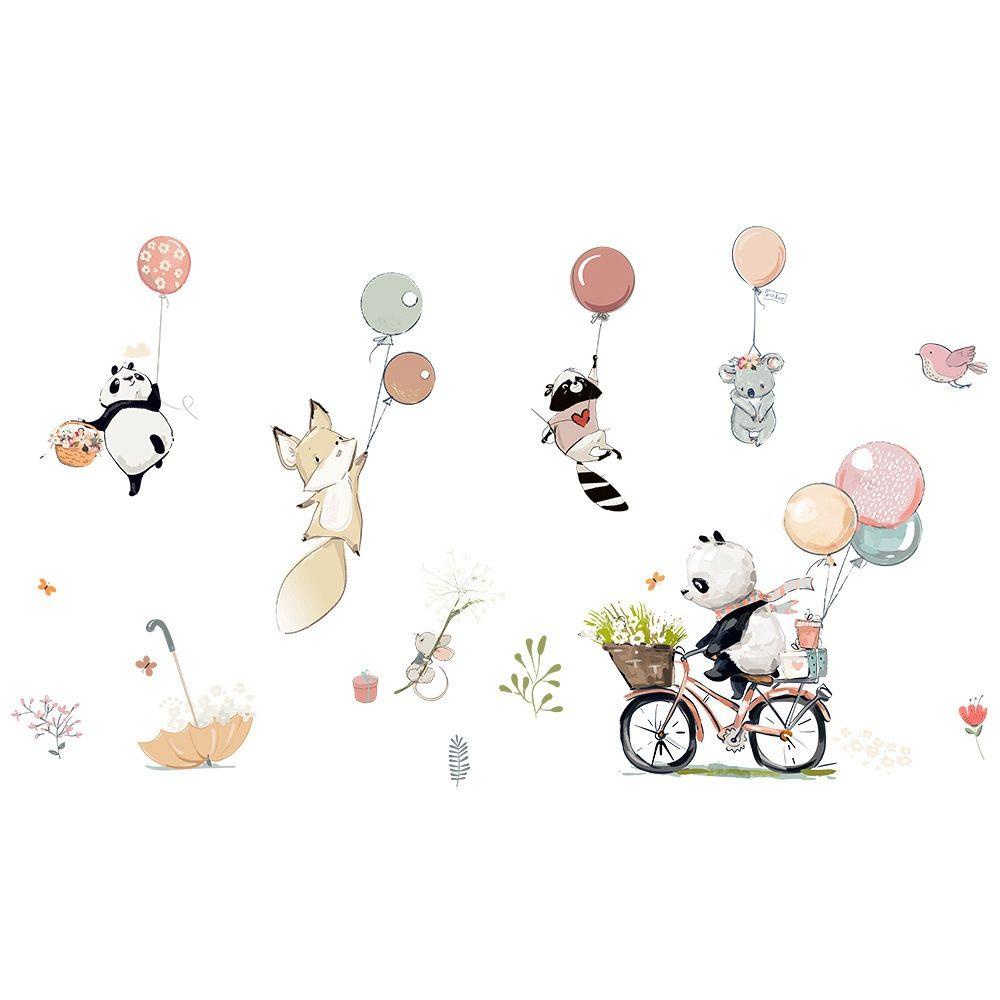 Sticker Dán Tường Họa Tiết Động Vật Dễ Thương Bắt Mắt