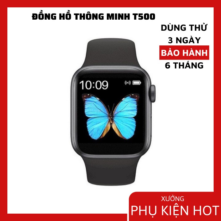 Đồng hồ thông minh T500 ⚡️PHIÊN BẢN MỚI NHẤT⚡️ Thay hình nền - Đo nhịp tim kèm đế sạc theo đồng hồ