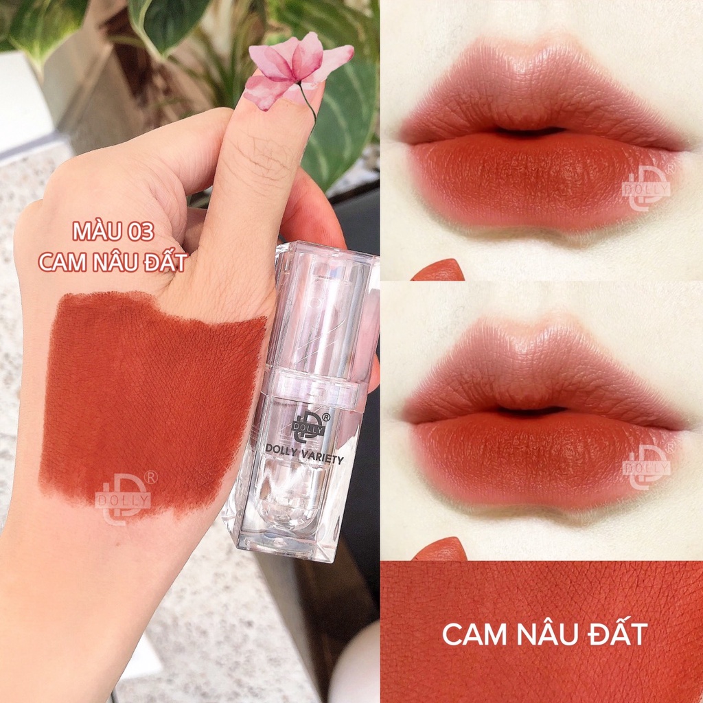 Son THỎI SÁP DOLLY dòng kem lì siêu mềm mịn, không chì, không trôi MÀU Cam nâu đất