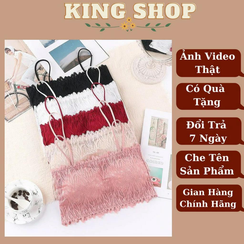 Áo bra ren nữ - Áo ống ren bra nữ chiếc lá 2 dây co dãn mút mỏng thông khí sexy Kingshop B3371