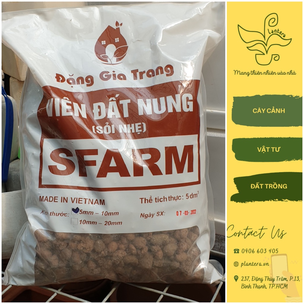 Viên Đất Nung Sfarm Túi 5Dm3 - giá thể - viên đất nung