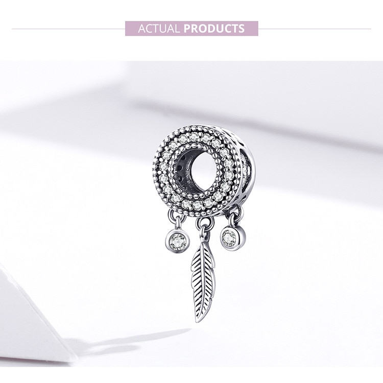 Hạt Phụ Kiện Bamoer SCC1550 Thiết Kế Dream Catcher Bằng Bạc 925 Làm Vòng Tay Phong Cách Boho