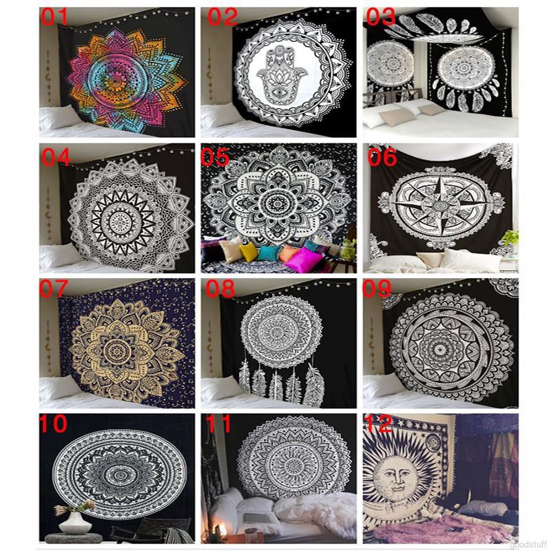Thảm treo tường trang trí hình hoa Mandala phong cách Bohemia với 12 kiểu lựa chọn