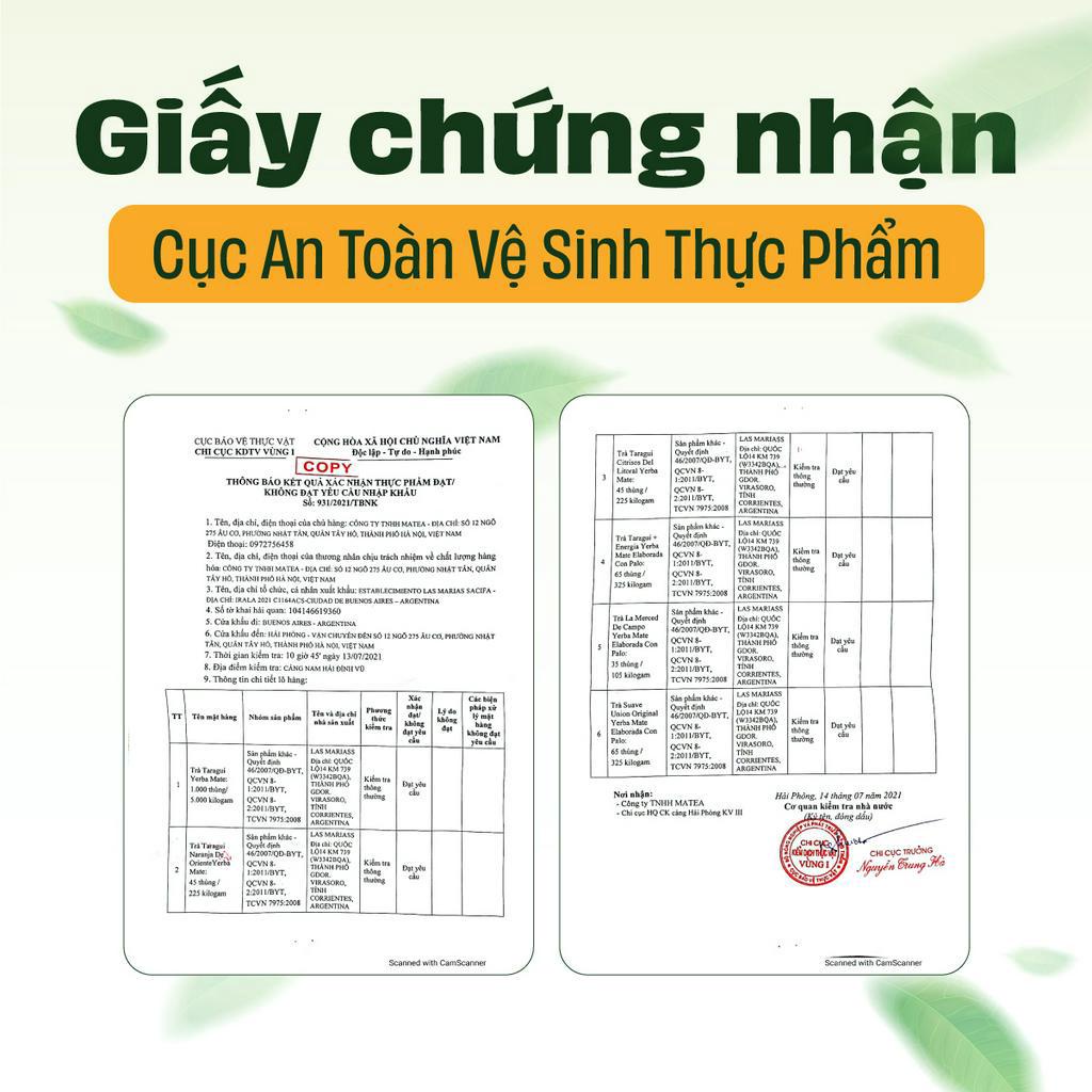 Trà Yerba Mate Vị Chanh Leo 500gr TARAGUI Maracuyá và Cốc Gourd kèm ống hút Bombilla