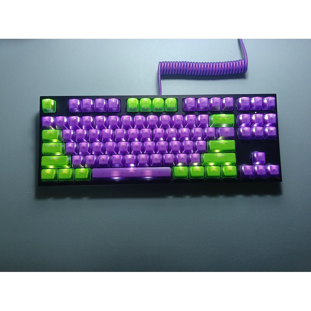 Keycap trong suốt Chiều cao OEM 132 phím Chất liệu ABS truyền sáng phù hợp với 64/68/75/84/87/96/98/104