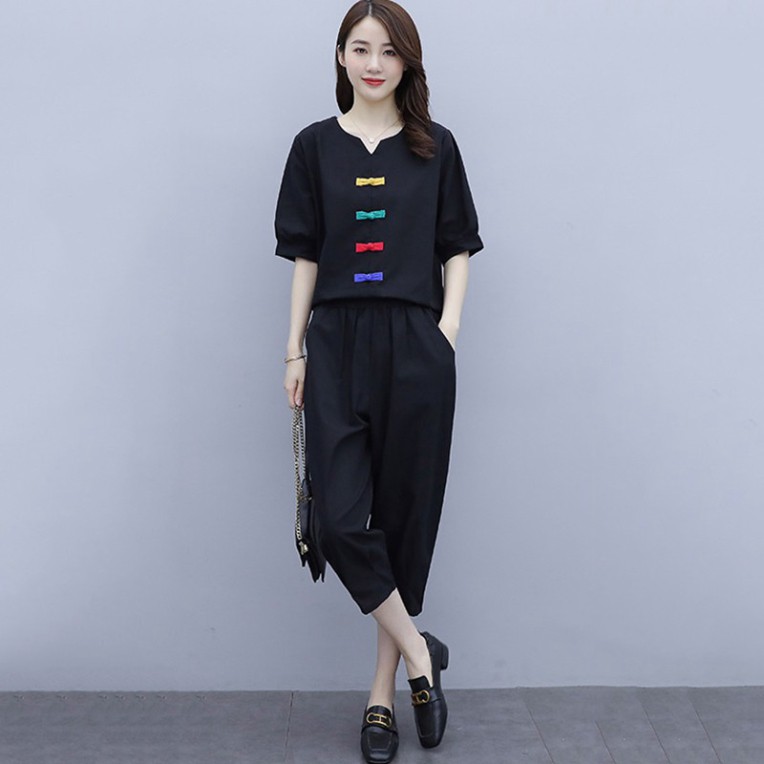 [FREE SHIP] Đồ bộ nữ mặc nhà cực xinh, Quần lửng tay lỡ thiết kế mới nhất