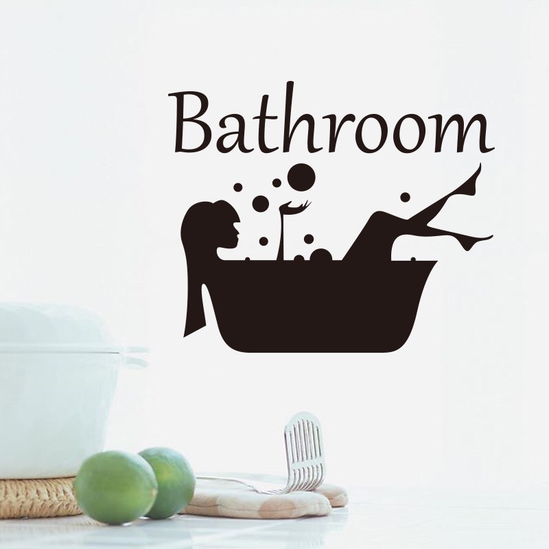 Decal trang trí tường - Cô Gái Đen Bathroom