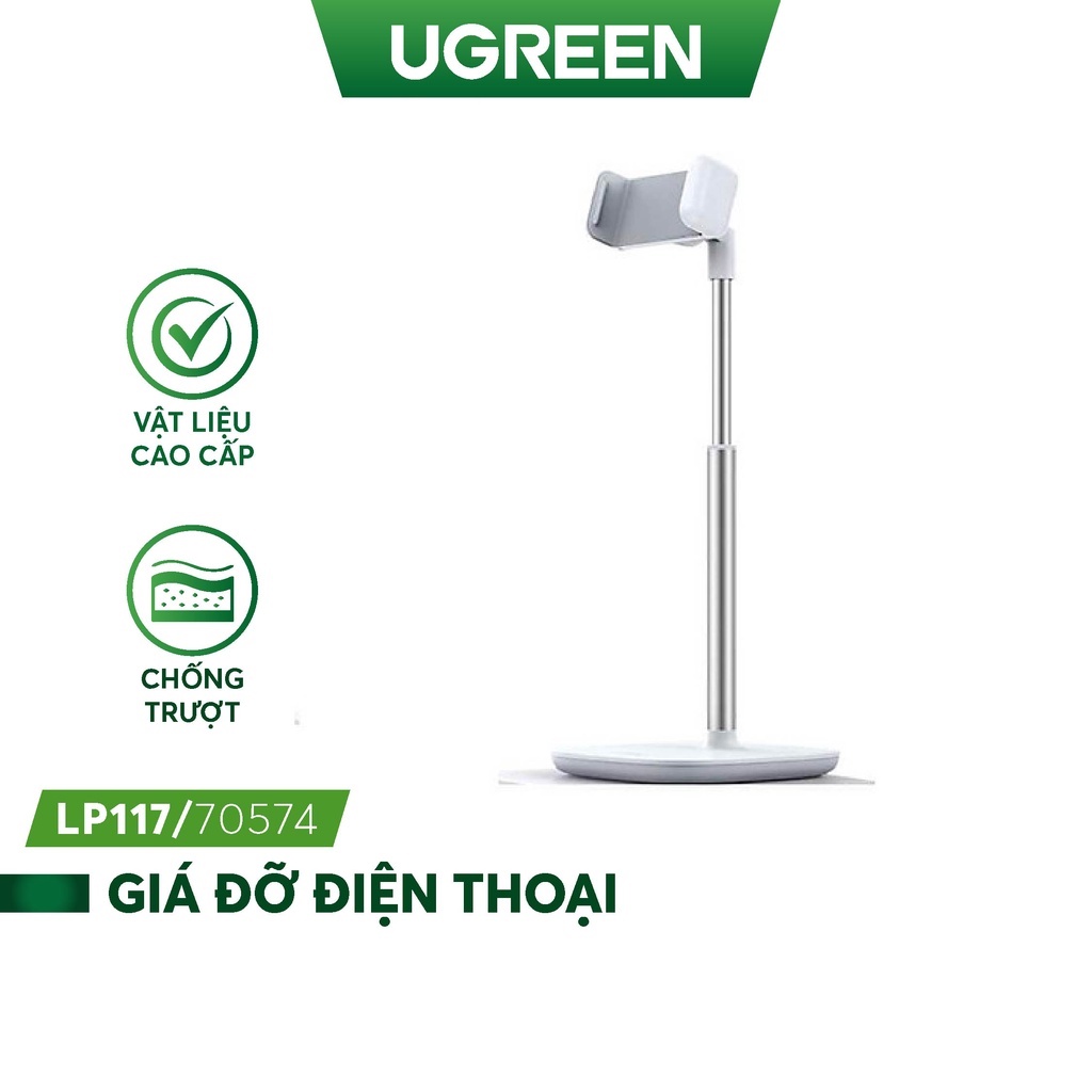 Giá đỡ điện thoại, máy tính bảng kích thước 12.9 inch, dạng đứng đặt bàn xoay góc 360 độ, kim loại UGREEN LP177