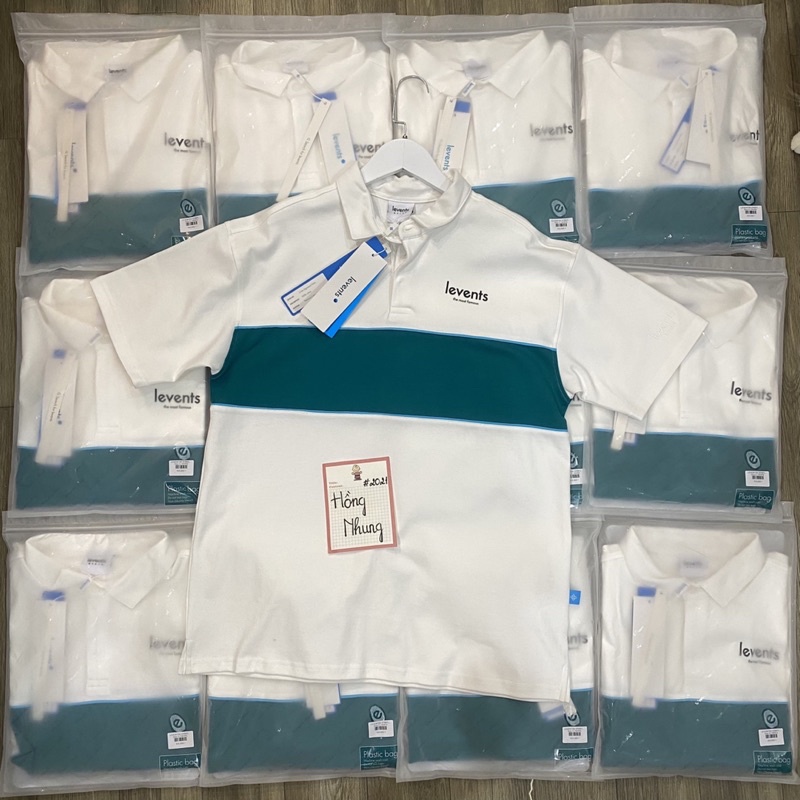 ÁO POLO LEVENTS® STRIPLE / WHITE