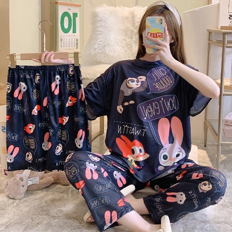 đồ bộ 3 món free size dưới 75kg