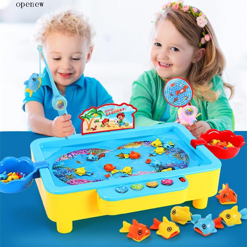 op Child Early Education Multi-Function Music Fishing Toys Electric Fishing Plate