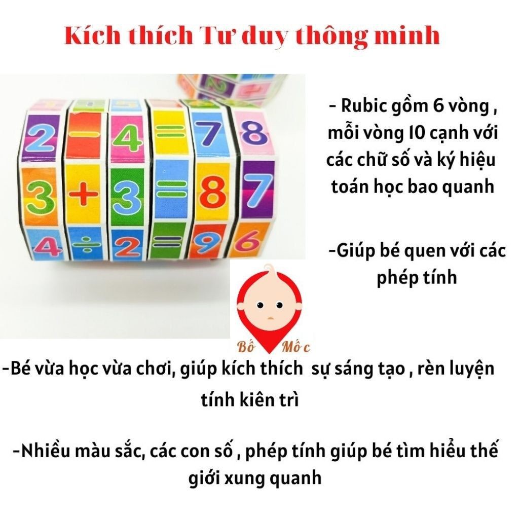 Rubik Toán Học Onshine - Khối Rubic Hình Trụ Cho Bé Học Tính Toán Làm Quen Với Phép Tính Và Con Số - Shop Bố Mốc