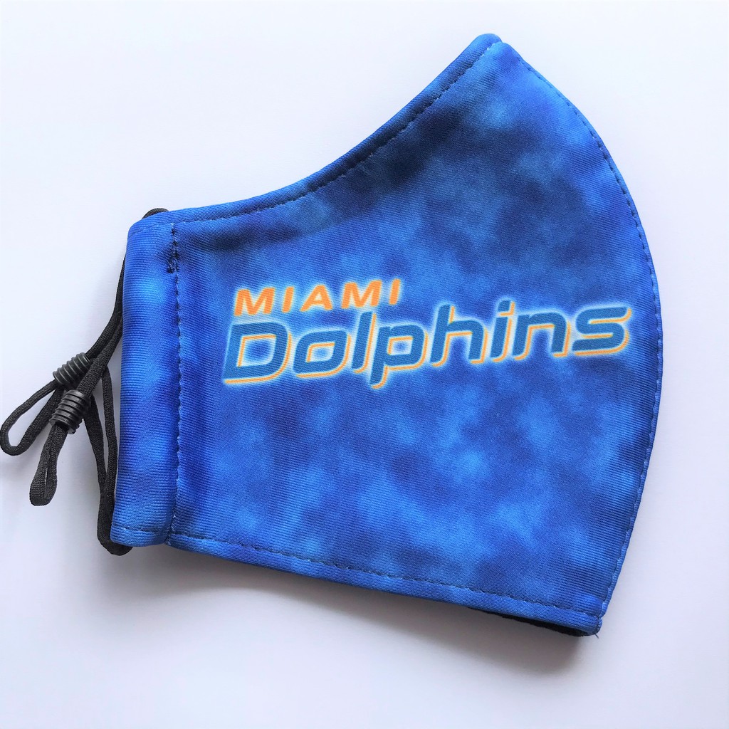 KHẨU TRANG VẢI - Miami Dolphins - Màu xanh biển - Có nút tăng giảm dây.