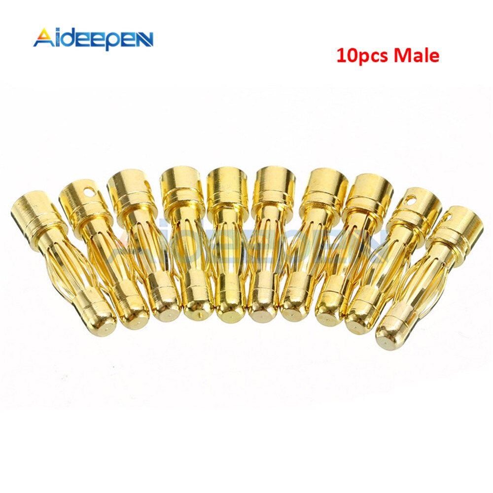 Set 20 Đầu Cắm Bắp Chuối Mạ Vàng Giắc Cắm 3.5mm Chuyên Dụng Cho Động Cơ Rc