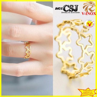 ( CHẤT-RẺ ) NHẪN TITAN NGÔI SAO RỔNG MÀU TRẮNG, VÀNG,HỒNG TC027