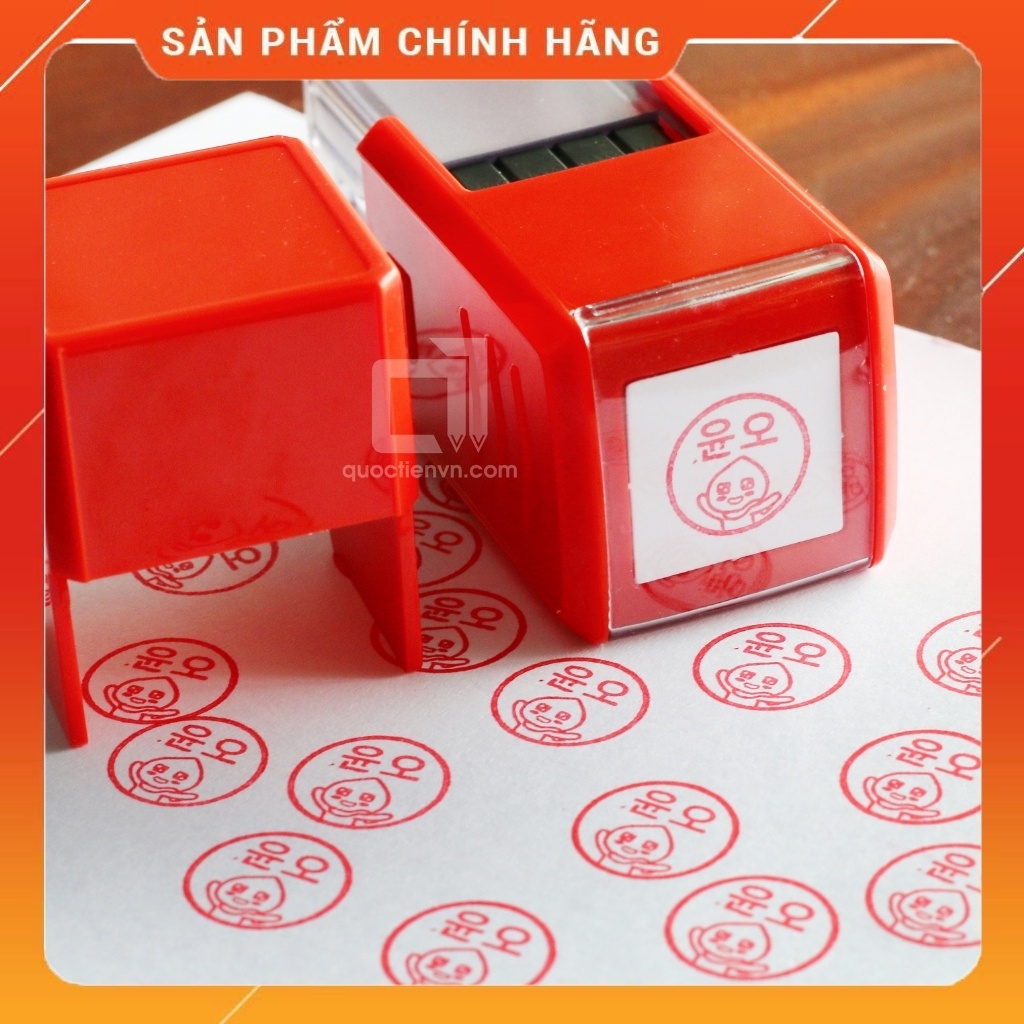 Con dấu logo thiết kế logo theo yêu cầu vuông 3.8cm chính hãng TDstamp