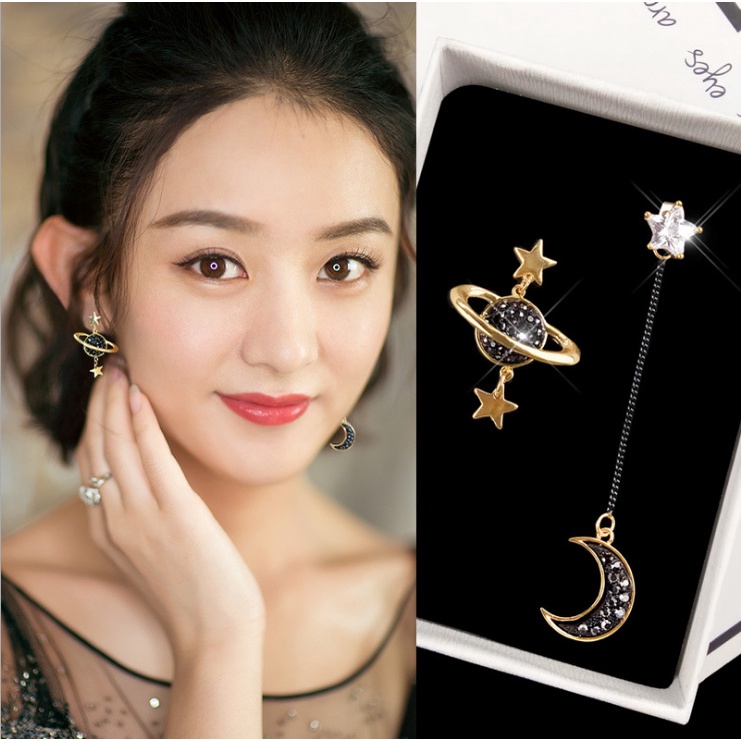 Khuyên Kẹp Vành Tai Họa Tiết Hành Tinh Mặt Trăng Ngôi Sao Không Xỏ Thời Trang Mới Sáng Tạo Cho Nữ