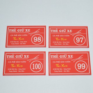 Thẻ giữ xe _móc khóa_thẻ phòng bằng mica